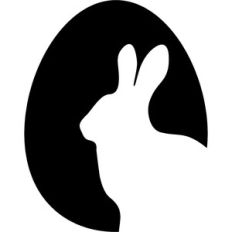 silhouette egg and rabbit