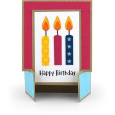French Door Easel Card Birthday Candles