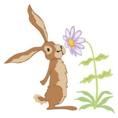Bunny Smelling the Flowers