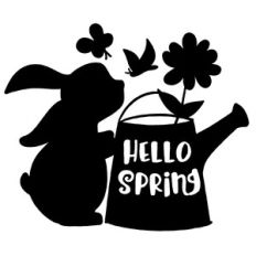 Hello Spring Cute Bunny Easter svg