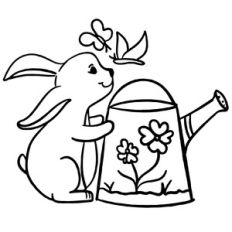 Spring Bunny Playing at the Garden