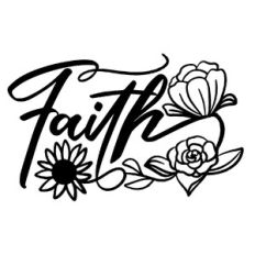 Faith sign decorated with flowers
