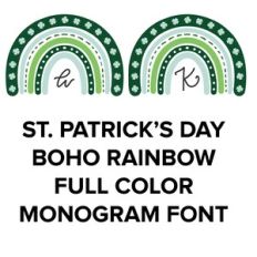 st. patrick's day rainbow full color mongoram font