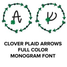 green plaid arrow frame full color monogram font
