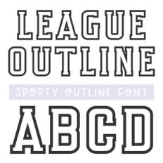 BFC League Outline Sports Jersey Font
