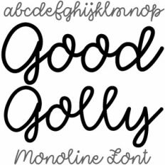 good golly monoline script font