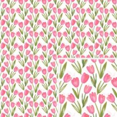 Watercolor Tulip Pattern