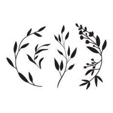 Botanical Floral Elements, Flowers leaves and sprigs