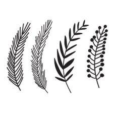 Botanical Floral Elements, Flowers leaves and sprigs