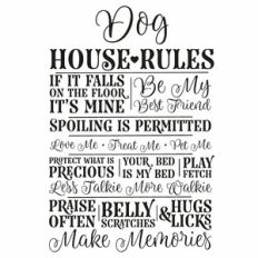 Dog House Rules Word Art / Wall Art