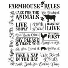Farmhouse Rules Word Art / Wall Art