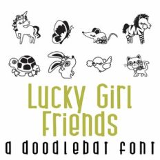 Lucky Girl Friends Doodlebat Font