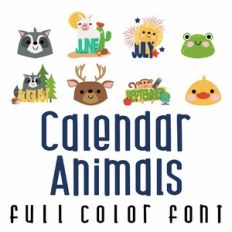 Calendar Animals Full Color Font