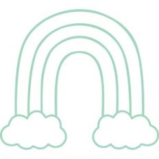 rainbow with clouds outline