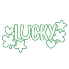 lucky with clover and hearts