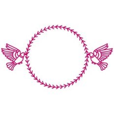 Flying Peace Doves Circle Frame Wreath Border