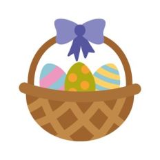 easter basket with eggs