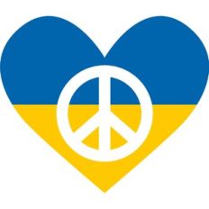 Ukraine Colors Heart Peace Sign