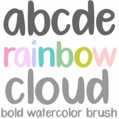 rainbow cloud bold watercolor brush