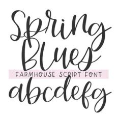 BFC Spring Blues Farmhouse Script Font