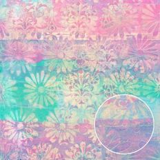 Pink Teal Blue Serendipitous Grunge Daisies Monoprint Background