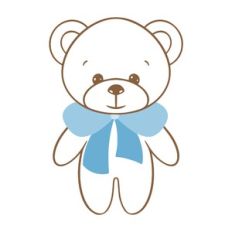 Bear with bow - with color accents