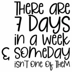 There Are 7 Days In A Week and Someday Isn't One of Them