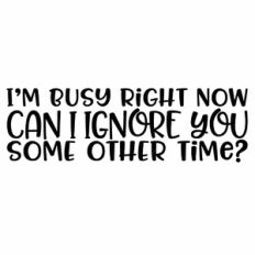 I'm Busy Right Now Can I Ignore You Some Other Time?