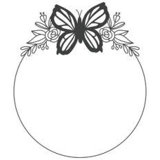Floral Butterfly Round Frame