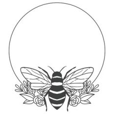 Floral Bee Round Frame