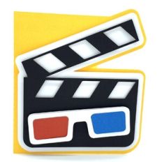 clapperboard and glasses card