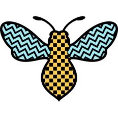 checkered bee and chevron