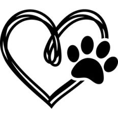 heart lines with paw