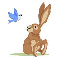 Bunny With Bird