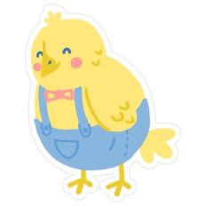 Chick In Overalls Print and Cut