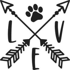Love Arrows With Paw Print