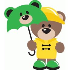rainy day bear with umbrella