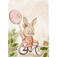 Cute Baby Bunny Spring Watercolor Card Cover