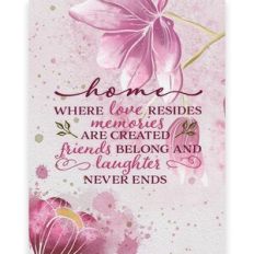 Home Quote with Watercolor Background