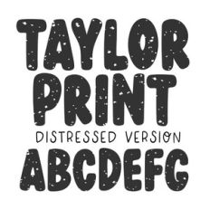 BFC Taylor Print Distressed Textured Font