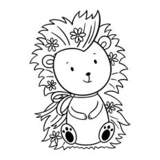 Hedgehog with flowers
