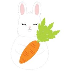 Cute Fluffy Bunny and Carrot - Cynthia Braga