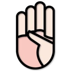 Hand Sign B Cutout and Print Sticker