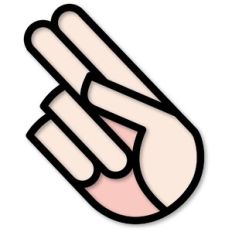 Hand Sign H Cutout and Print Sticker