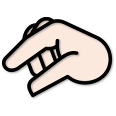 Hand Sign Q Cutout and Print Sticker