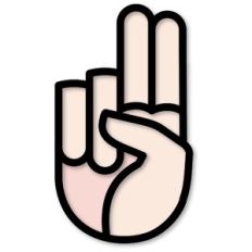Hand Sign U Cutout and Print Sticker