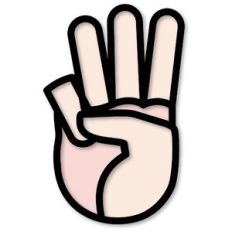 Hand Sign W Cutout and Print Sticker