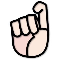 Hand Sign X Cutout and Print Sticker