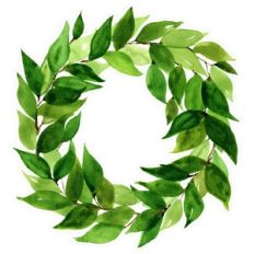 Watercolor Leaf Wreath