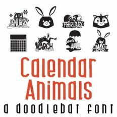 Calendar Animals Doodlebat Font